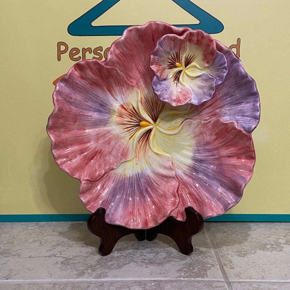 Corner Ruby Floral Platter